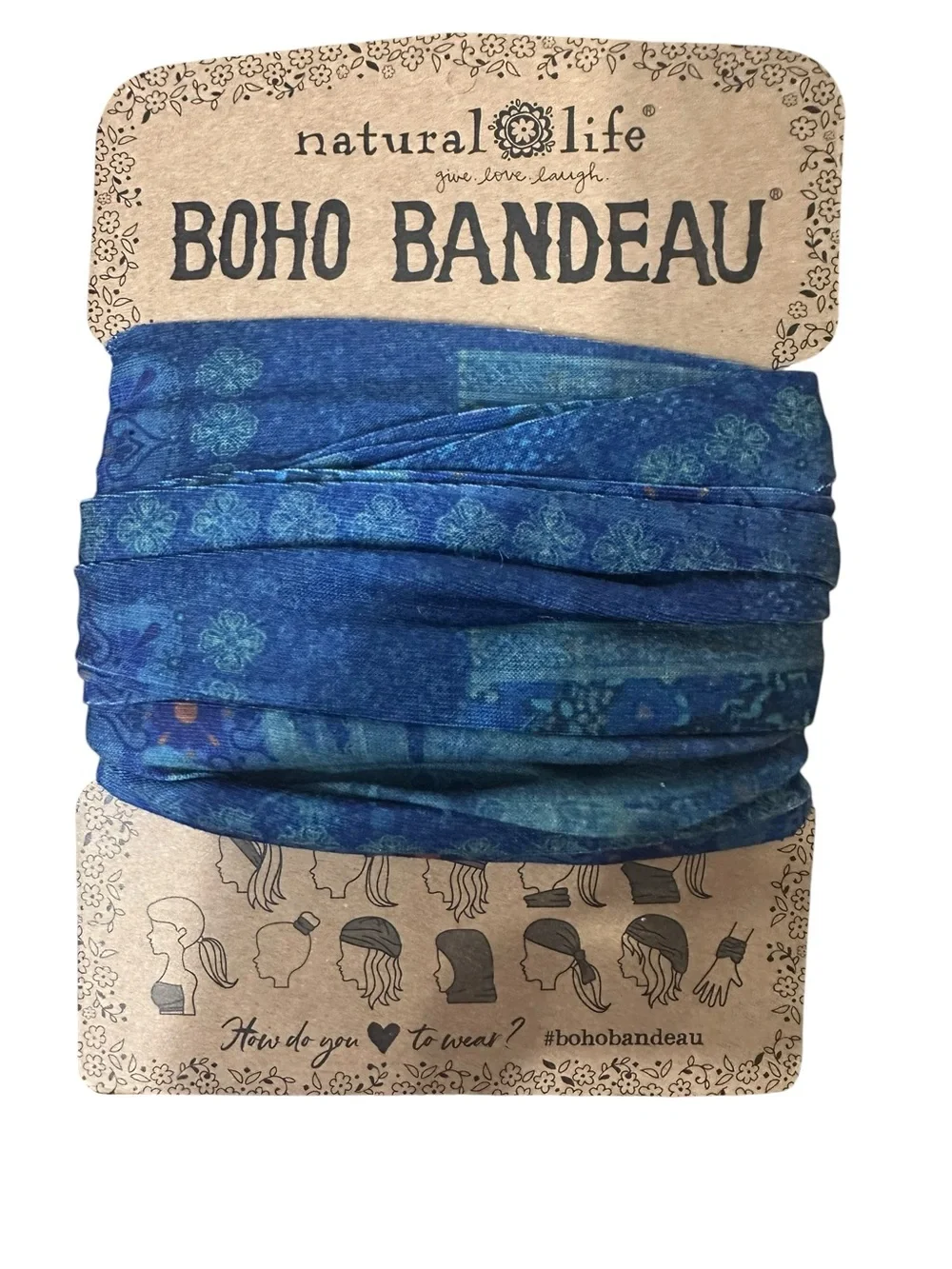 NATURAL LIFE Blue Boho Bandeau Headwrap 212